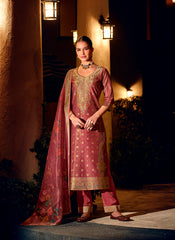 Nakshatra Maroon Shimmer Silk Pant Readymade Suit