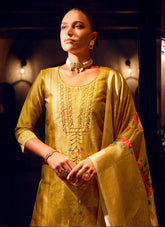 Nakshatra Mustard Shimmer Silk Pant Readymade Suit
