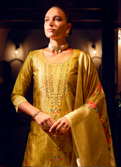 Nakshatra Mustard Shimmer Silk Pant Readymade Suit