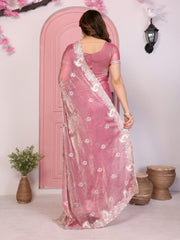 Nakshatra Pink Printed Bollywood Style Saree