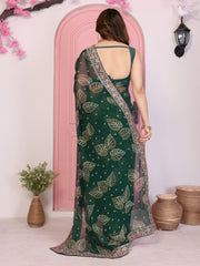 Nakshatra Bollywood Inspired Teal Bandhini Saree