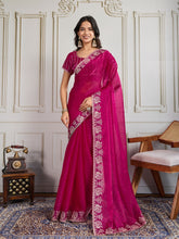 Nakshatra Pink Shade Embroidery Saree