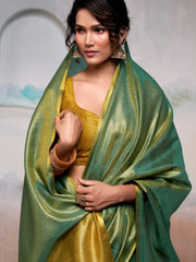 Nakshatra Pista Green Tissue Silk Woven Saree