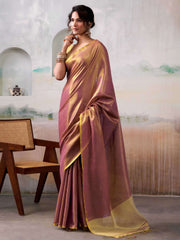 Nakshatra Purple Tissue Silk Woven Saree