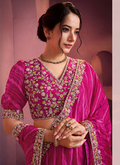 Nakshatra Rani Pink Satin Silk Saree