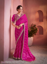 Nakshatra Rani Pink Satin Silk Saree