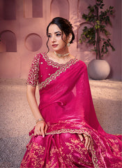 Nakshatra Rani Pink Satin Silk Saree