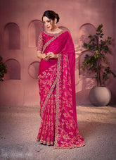 Nakshatra Rani Pink Satin Silk Saree