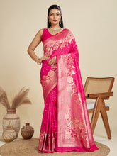 Nakshatra Pink Kanjivaram Silk Saree with Graceful Zari Detailing