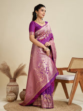 Nakshatra Purple Kanjivaram Silk Saree with Royal Zari Embellishments