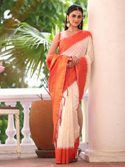 Nakshatra White Silk Saree Elegant Designer Wear