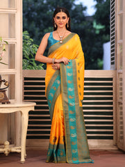 Nakshatra Mustard Silk Saree Unique Designer Wear