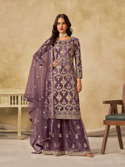 Nakshatra Lavender Net Embroidered Party Wear Suit for Women