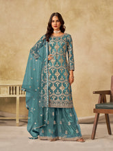 Nakshatra Sea Green Heavy Work Designer Suit with Embroidery Dupatta