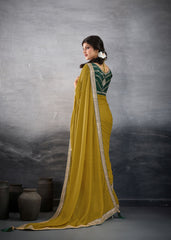 Nakshatra Mustard Yellow Festive Saree