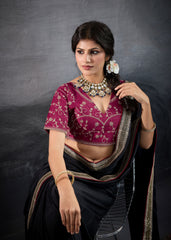 Nakshatra Black Georgette Sequin Party Saree