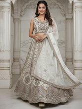 Nakshatra White Hand-Embroidered Organza Lehenga Set