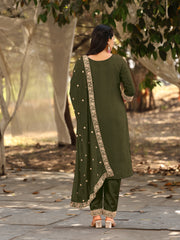 Nakshatra Mahendi Viscose Jaquard Suit Set