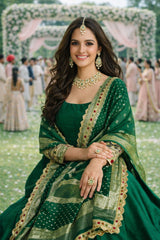 Nakshatra Emerald Green Designer Embroidered Anarkali Suit