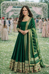 Nakshatra Emerald Green Designer Embroidered Anarkali Suit