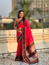 Nakshatra Pink Handwoven soft Silk Saree