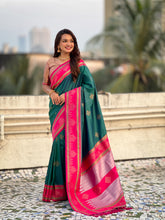 Nakshatra Rama Handwoven soft Silk Saree