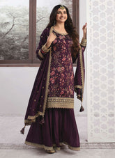 Opulent Orchid Semi-Stitched Sharara Suit