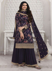 Royal Blue Regalia Georgette Sharara Set