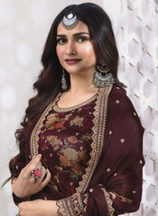 Burgundy Bliss Semi-Stitched Sharara Ensemble