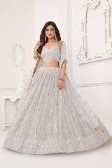 Moonlit Serenade Off-White Lehenga