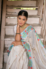 Nakshatra White Printed designer saree