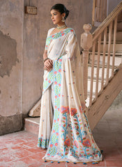 Nakshatra White Printed designer saree