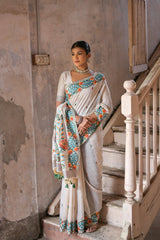 Nakshatra White Printed designer saree -style2