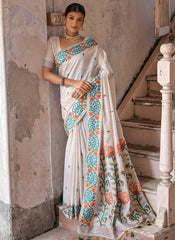 Nakshatra White Printed designer saree -style2