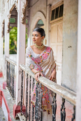 Nakshatra White Printed designer saree -style3