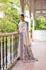 Nakshatra White Printed designer saree -style 4
