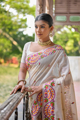 Nakshatra White Printed designer saree -style 5