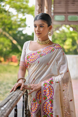 Nakshatra White Printed designer saree -style 5