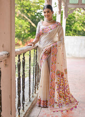 Nakshatra White Printed designer saree -style 5