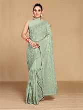 Pristine Pista green saree