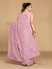 Rose Pink Georgette saree
