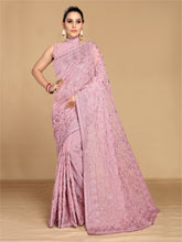 Rose Pink Georgette saree