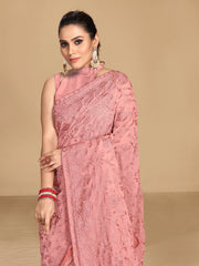 Gentle Gajri georgette saree