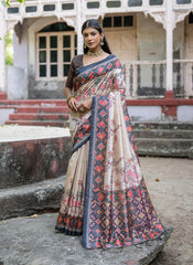 Twilight Aura Tussar Silk Saree