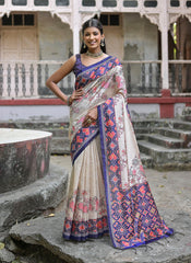 Royal Blue Serenity Silk Saree