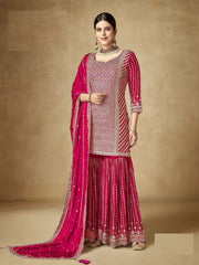 Nakshatra Beautiful Pink Sharara suit