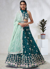 Lush Lagoon Green Lehenga Choli Ensemble