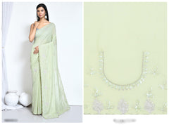 Pista Green crepe silk saree