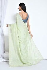 Pista Green crepe silk saree