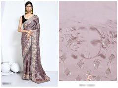 Mesmerising Mauve Satin silk saree